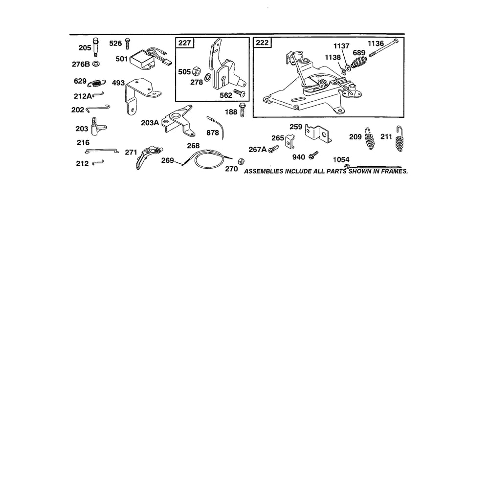 Regulator And Control Bracket Diagram and Parts List for 422700TO422799  Briggs and Stratton Engine